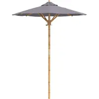 vidaXL Parasol de jardin , gris foncé, Ø 150 x 210 cm, en bambou