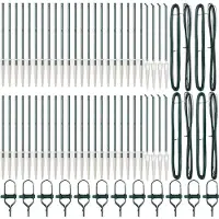 vidaXL Poteau de clôture. Autre 52 pcs Argent 3.2 x 3.2 x 120 cm Acier