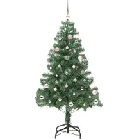 vidaXL Sapin de Noël avec 150 LED avec support Vert 150 cm PVC
