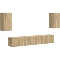 vidaXL Ensemble de meubles TV Fixé au mur 5 pcs Chêne Sonoma Bois composite