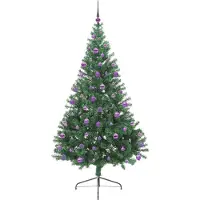vidaXL Arbre de Noël artificiel pré-éclairé vert 210 cm PVC
