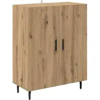vidaXL Highboard 2 pcs Artisan-Eiche Engineered Wood und Glas