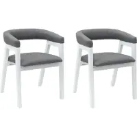 vidaXL Chaise de salle à manger 2 pcs Blanc 54 x 57 x 73 cm Bois massif de caoutchouc