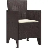 vidaXL : Ensemble de 4 chaises de jardin, couleur marron, en polypropylène