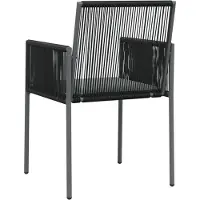 vidaXL Chaises de jardin avec coussins 2 pcs. noir 54x60,5x83,5 cm