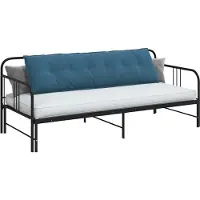 vidaXL Coussin dorsal bleu 180 x 50 cm tissu velours côtelé