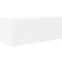vidaXL Ensemble de meubles TV mural 2 pcs Blanc Bois composite
