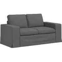 vidaXL Canapé 2 pcs Gris foncé Mét¿¿