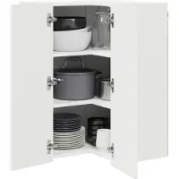 vidaXL Armoire d'angle murale PORTO, blanc brillant, 57 x 57 x 80 cm