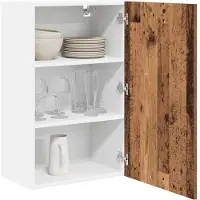 vidaXL Armoire suspendue Riga Bois ancien et Blanc 50 x 31 x 80 cm