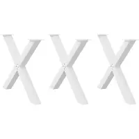 vidaXL Pieds de table de salle à manger en X 3 pcs. Blanc 90x(72-73) cm Acier