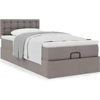 vidaXL Lit ottoman avec matelas Taupe 80x200 cm Tissu