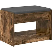 vidaXL Banc d'entrée avec coussin Chêne Fumé 63 x 38 x 45 cm
