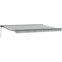 vidaXL Store à enroulement manuel, anthracite et blanc, 4,5 x 3,5 m