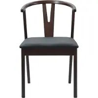 vidaXL - 2 chaises de salle à manger, en bois d'hévéa massif, couleur marron clair et noir