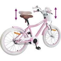 vidaXL Vélo enfant 18 pouces pour enfants de 5 à 7 ans Rose clair
