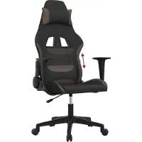 vidaXL Chaise de jeu Tissu noir et taupe