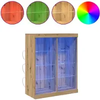 vidaXL Buffet LED en chêne Artisan 81 x 37 x 100 cm en aggloméré