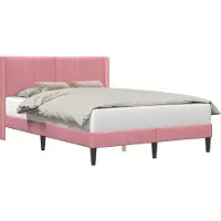 vidaXL Cadre de lit avec tête de lit rose 140 x 190 cm velours