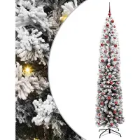 vidaXL Sapin de Noël artificiel Vert 210 cm PVC et acier et plastique