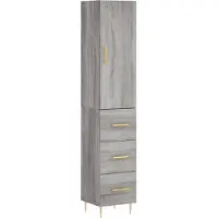 vidaXL Highboard Gris Sonoma 34,5x34x180 cm Matériau dérivé du bois