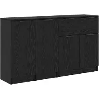 vidaXL , meuble de rangement, 3 pièces, imitation chêne noir, 69,5 x 34 x 180 cm