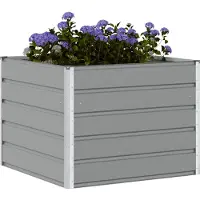 vidaXL Jardinière Gris Clair 100 X 100 X 75 Cm Acier