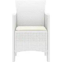 vidaXL : Ensemble de 4 chaises de jardin, blanches, en polypropylène
