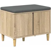 vidaXL Banc d'entrée avec coussin Chêne Sonoma 60 x 38 x 46 cm