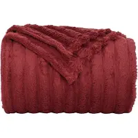 vidaXL Jeté Rouge Bordeaux 240 X 220 Cm Toison
