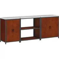 vidaXL Ensemble de rangement pour la cuisine HATTEM, 3 pièces, en acier rouillé