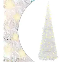 vidaXL Sapin de Noël artificiel escamotable 150 LED blanc 180 cm