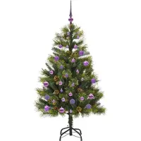vidaXL Sapin de Noël artificiel avec branches pliables et cônes 150 cm