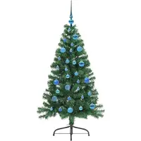 vidaXL Sapin de Noël artificiel pré-éclairé Vert 150 cm PVC