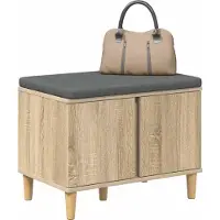 vidaXL Banc d'entrée avec coussin Chêne Sonoma 60 x 38 x 46 cm
