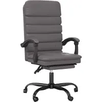 vidaXL Chaise de bureau avec fonction massage Gris Similicuir