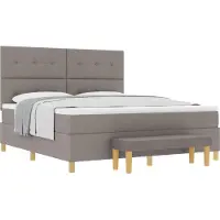 vidaXL Lit boxspring avec tête de lit, couleur taupe, 200 x 180 cm, tissu