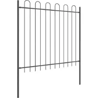 vidaXL , clôture de jardin BOXTEL, 8 pièces, 13,6 x 1,5 m, acier avec revêtement en poudre
