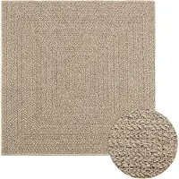 vidaXL Tapis ZIZUR Beige 120x120 cm Aspect jute Intérieur et extérieur