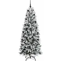 vidaXL Sapin de Noël artificiel avec 300 LED avec support Blanc 210 cm