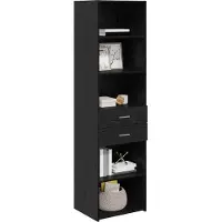 vidaXL Buffet haut noir aspect chêne 50 x 42,5 x 185 cm Panneau de bois