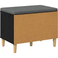 vidaXL Banc D'entrée Avec Coussin Chêne Noir 60 X 38 X 46 Cm