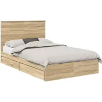vidaXL Lit de rangement chêne Sonoma 135 x 190 cm Bois composite