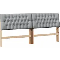 vidaXL Tête de lit rembourrée gris clair 200 cm Pin massif