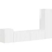 vidaXL Ensemble de meubles TV mural 4 pcs Blanc brillant Bois composite