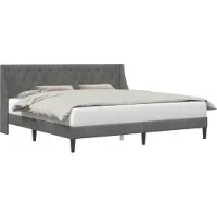 vidaXL Cadre de lit avec tête de lit gris foncé 180 x 200 cm velours