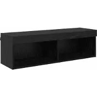 vidaXL Meuble TV avec éclairage LED, aspect chêne noir, 100 x 30 x 30 cm