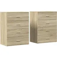 vidaXL Sideboards 2 pcs. chêne Sonoma 60x39x80 cm bois composite