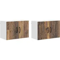vidaXL Armoire murale LUCCA, 2 pièces, bois de récupération, panneau de fibres de bois