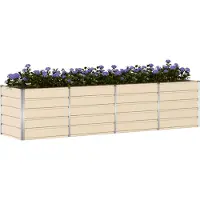vidaXL Jardinière Ivoire 240 X 80 X 75 Cm Acier